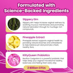 กัมมี่โปรไบโอติกและเพิ่มความชุ่มชื้นสำหรับช่องคลอด รสสับปะรด กัมมี่โปรไบโอติกสำหรับผู้หญิง เพื่อสุขภาพช่องคลอดที่ดี ปรับสมดุลค่า pH ควบคุมกลิ่น เสริมสร้างจุลินทรีย์ที่ดี และเพิ่มความชุ่มชื้น 60 เม็ด