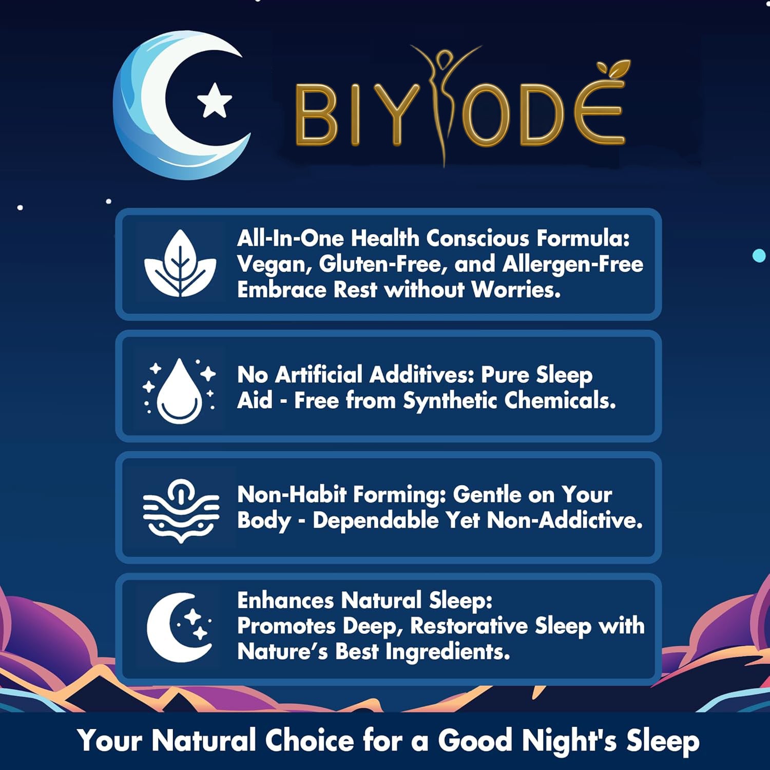 ลูกอมกัมมี่ช่วยนอนหลับจากธรรมชาติ - ผลิตในสหรัฐอเมริกา - มีส่วนผสมของ 5-HTP, แอล-ธีอะนีน, แมกนีเซียม และรากวาเลเรียน - ปราศจากเมลาโทนิน - วีแกน - ฮาลาล - ปราศจากน้ำตาลและกลูเตน - รสสตรอว์เบอร์รีหวาน - 60 เม็ด - 30 หน่วยบริโภค