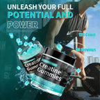 ครีเอทีนโมโนไฮเดรตแบบกัมมี่ - 5000 มก. ต่อหนึ่งหน่วยบริโภค 120 เม็ด (30 หน่วยบริโภค) ผลิตภัณฑ์เสริมอาหารครีเอทีนสำหรับผู้ชายและผู้หญิง ช่วยเพิ่มประสิทธิภาพการออกกำลังกาย ความทนทาน และการฟื้นตัวหลังออกกำลังกาย สูตรขั้นสูง ผลิตภัณฑ์เสริมอาหาร