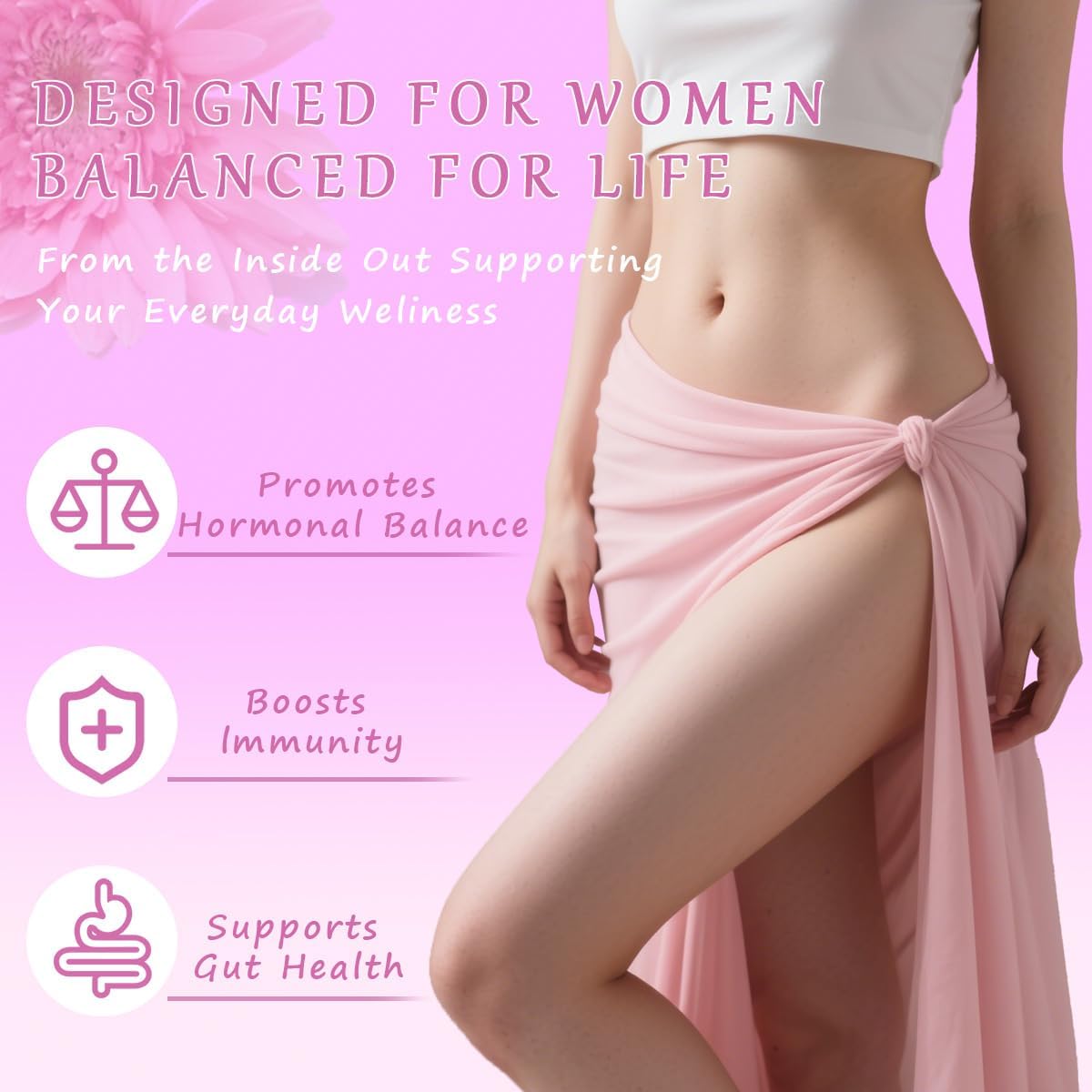 กัมมี่โปรไบโอติกฉ่ำน้ำสำหรับผู้หญิง รสสับปะรด ช่วยปรับสมดุลค่า pH และเสริมสร้างสุขภาพลำไส้ ด้วยสารสกัดจากเปลือกต้นเอล์มลื่น (วีแกน)