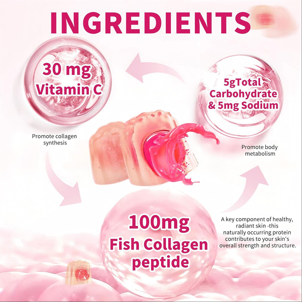 BIYODE คอลลาเจนกัมมี่ 60 เม็ด รสสตรอว์เบอร์รี อาหารเสริมปราศจากน้ำตาล มีคอลลาเจนเปปไทด์จากปลา 100 มก. และวิตามินซี ช่วยให้ผิวชุ่มชื้น ลดริ้วรอยเล็กๆ บำรุงสุขภาพผิว ผม และเล็บ ส่งเสริมการบำรุงข้อต่อ อาหารเสริมสำหรับผู้ทานมังสวิรัติ