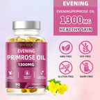 น้ำมันอีฟนิ่งพริมโรส 1300 มก. ซอฟต์เจล - 90 แคปซูล, อาหารเสริมโอเมก้า 6 GLA 109 มก. สำหรับผิวสุขภาพดี, ช่วยปรับสมดุลฮอร์โมน (PMS และวัยหมดประจำเดือน), ปลอดจีเอ็มโอ, ปราศจากกลูเตน, ผ่านการทดสอบจากหน่วยงานภายนอก